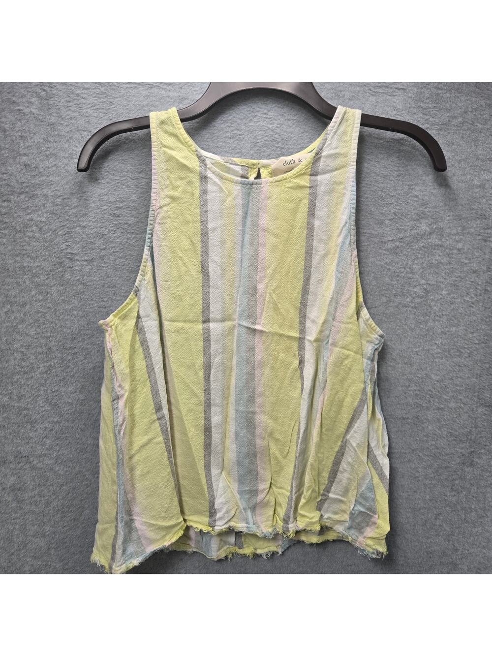 Cloth & Stone Striped Sleeveless Linen Blend Top Size Large